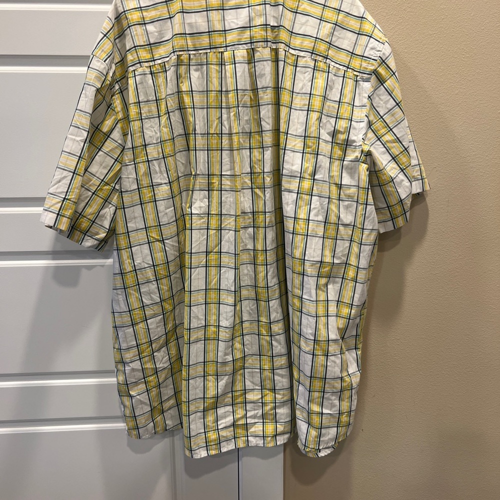 Foundry Men’s Yellow and Blue Checkered button down Shirt 3XL - Picture 3 of 4